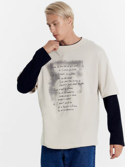 Футболка мужская бежевая с печатью белый песок +печать 111821 - Mark formelle фото 2