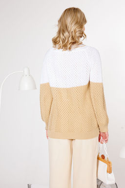 Джемпер KOKOdea 21-027 бело-бежевый  фото 8