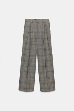 ZW COLLECTION CHECKED DARTED TROUSERS - Zara фото 10