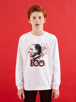 Bisiklet Yaka Atat?rk Bask?l? Uzun Kollu Erkek ?ocuk Sweatshirt - Waikiki фото 3