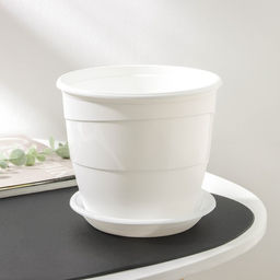 Цена за 2 шт. Горшок для цветов с поддоном «Венеция», 2 л, d=16 см, белый