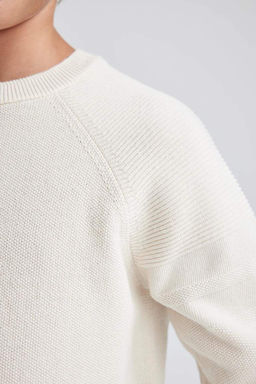 Хлопковый свитер с круглым вырезом для мальчика - Defacto фото 5