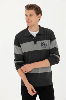 Мужской свитер антрацитового меланжа - U.s. polo assn фото 9