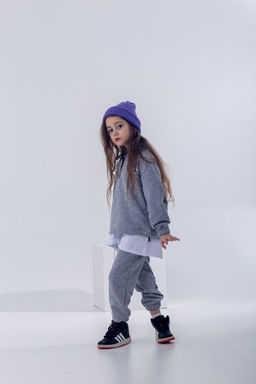 073 Детский костюм, серый меланж (3хнитка петля) - Knitka wear фото 8