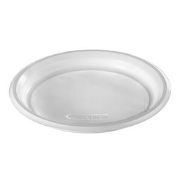 Цена за 100 шт. Тарелка одноразовая мелкая из полипропилена д220мм, белый (Россия)