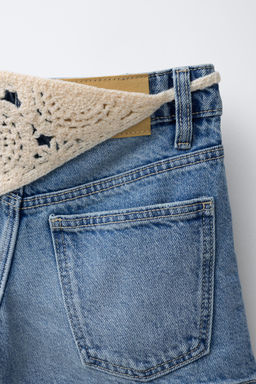 BERMUDA DENIM BANDANA PUNTO CROCHET / Azul - Zara фото 4