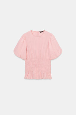 SMOCKED PUFF SLEEVE TOP - Zara фото 7