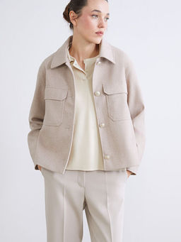 G?mlek Yaka Kad?n Ka?e Ceket