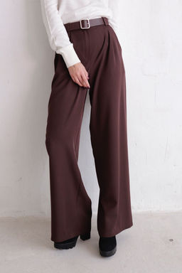 10963 Брюки-палаццо тёмно-коричневые