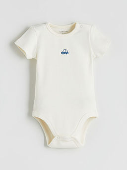Bask?l? Erkek Bebek ??t??tl? Bodysuit 3l?