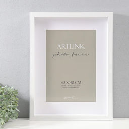 Фоторамка для фото 30×40 см Valerie, МДФ, с паспарту 21×30 см, белый, (пластиковый экран)