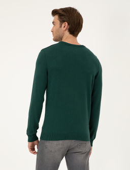 Ye_il Slim Fit Bisiklet Yaka Basic Triko Kazak - Pierre cardin фото 5