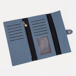 Кошелёк на кнопке, цвет голубой - Simaland фото 3