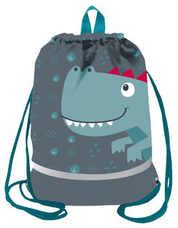 Мешок д/обуви LOREX KIDS DINO 42x34 см серый 1 отд. с бол. карманом на молнии с ручкой уни...