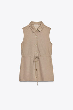 BUTTONED TWILL WAISTCOAT - Zara фото 6