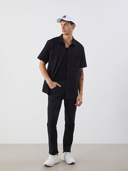 Rahat Kal?p K?sa Kollu Erkek Jean G?mlek