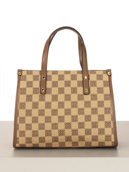 LАСCOMA сумка АС587-шахматы-бежевый-коричневый эко кожа-канва