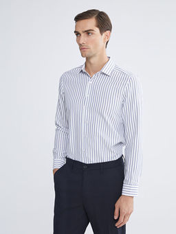 Slim Fit Uzun Kollu ?izgili Erkek G?mlek
