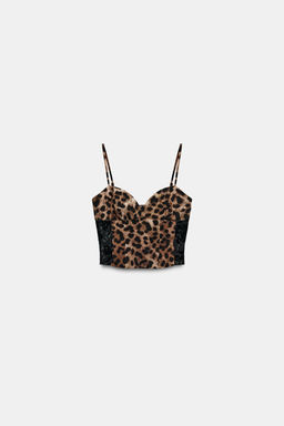 ANIMAL PRINT LACE TOP - Zara фото 6