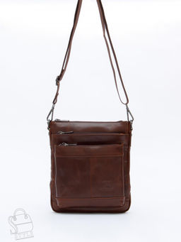 Сумка мужская кожаная 1022-2 brown Fuzhiniao  в Новосибирске