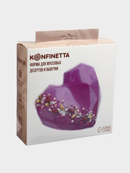 Форма для муссовых десертов и выпечки KONFINETTA Геометрия любви, силикон, 21.5?20?6 см, белая