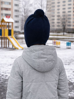 Шапка вязаная темносиняя