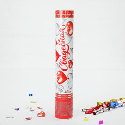 Хлопушка пневматическая Свадебная, фольга, серпантин, вложения, 30 см - Страна карнавалия фото 2