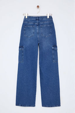 Siyah Kargo Cepli Yuksek Bel Wide Leg Jeans TWOAW22JE0393 - Trendyolmilla фото 16
