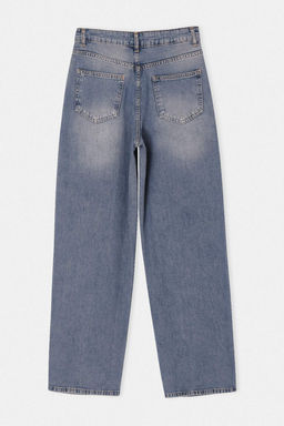 Limited Edition Mavi DOKUMLU Tas Detayl? Yuksek Bel Baggy Jeans TWOSS26JE00243 - Trendyolmilla фото 8