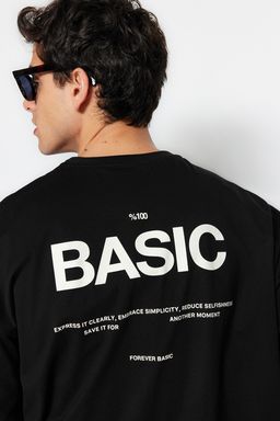 TRENDYOL MAN Gri Oversize Bisiklet Yaka Slogan Orme T-Shirt TMNSS23TS00263 - Trendyolmilla фото 7