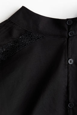 Blusa de algod?n con inserciones de encaje - H&m фото 3