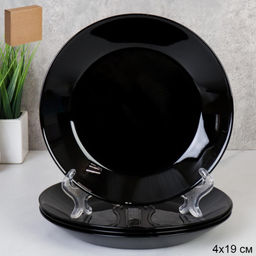 Набор тарелок 4 штуки 190 мм ЕВРО черная / BNNP75T (BLACK) /уп 18/