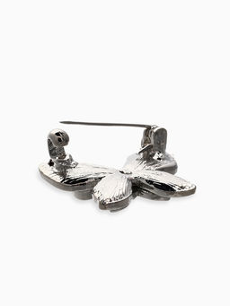 Брошь «Бабочка», перламутровая, белая в серебре