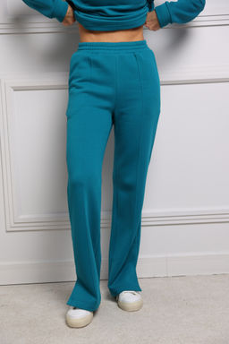 Брюки прямые с боковыми разрезами из футера с начёсом - Looklikecat фото 4