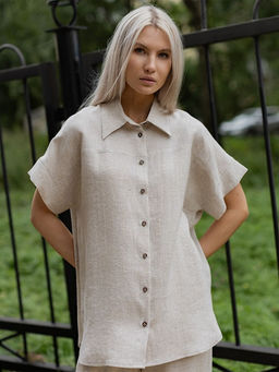 Рубашка лен 57%, вискоза 43%