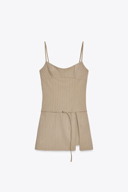 STRIPED PLAYSUIT WITH BELT - Zara фото 14