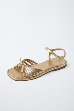 METALLIC SANDALS WITH STRAPS - Zara фото 3