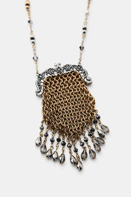 CONTRAST NECKLACE WITH JEWELLED BAG - Zara фото 4