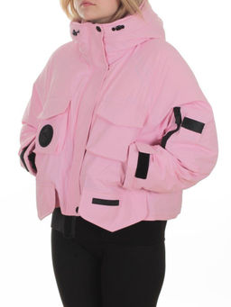 H24-280 PINK Куртка пуховая женская (белый утиный пух)