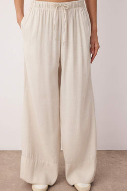 Tas Keten Icerikli Wide Leg/Genis Paca Beli Lastikli Pantolon TWOSS25PL00124 - Trendyolmilla фото 7