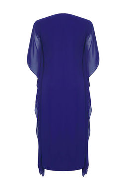 TRENDYOLMILLA Saks Payet Detayl? Par?lt?l? Sifon Dokuma Elbise TPRSS25EL00130  фото 6
