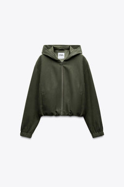 TEXTURED BOMBER JACKET WITH HOOD - Zara фото 10