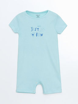 Bisiklet Yaka Bask?l? Erkek Bebek Tulum