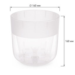 Кашпо для цветов со вставкой «Линель», 2.7 л, d=16 см, h=16 см, прозрачное