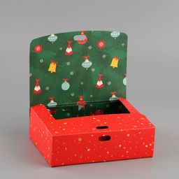 Коробка складная двухсторонняя Новогодние истории, 16.5 12.5 5 см, БЕЗ ЛЕНТЫ - Дарите счастье фото 5