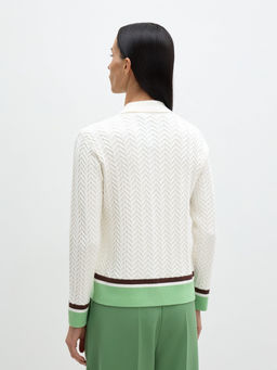 Conso/KCL 240709 - milk/green apple Кардиган женский  фото 3