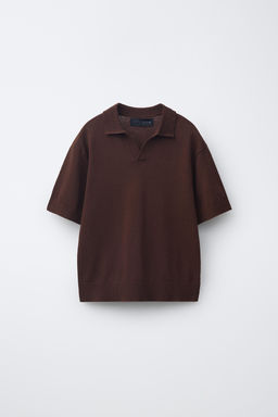 POLO ALGOD?N Y LINO / Marr?n