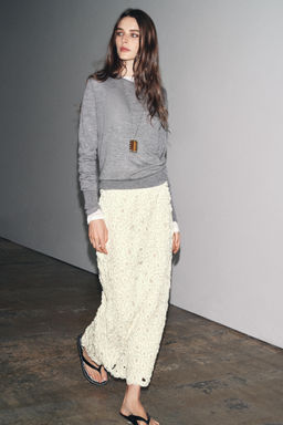ZW COLLECTION BEADED MIDI SKIRT - Zara фото 4
