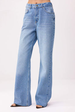 Mavi Tas Detayl? Yuksek Bel Wide Leg Jeans TWOSS26JE00289 - Trendyolmilla фото 3