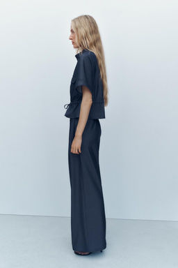 WIDE-LEG DARTED TROUSERS - Zara фото 3